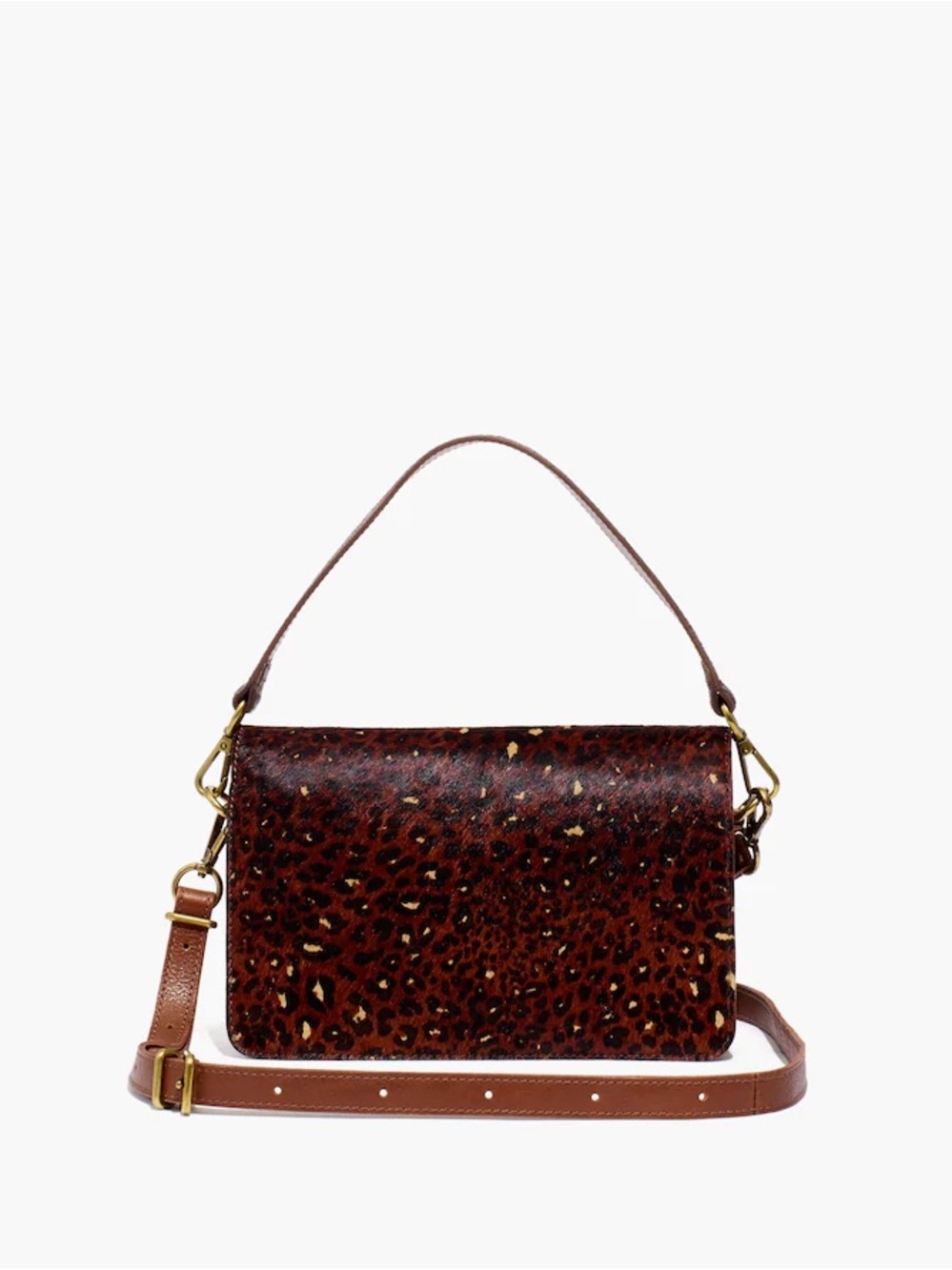 Madewell The Flap Convertible Crossbody Bag: Painted Leopard Calf Hair Edition